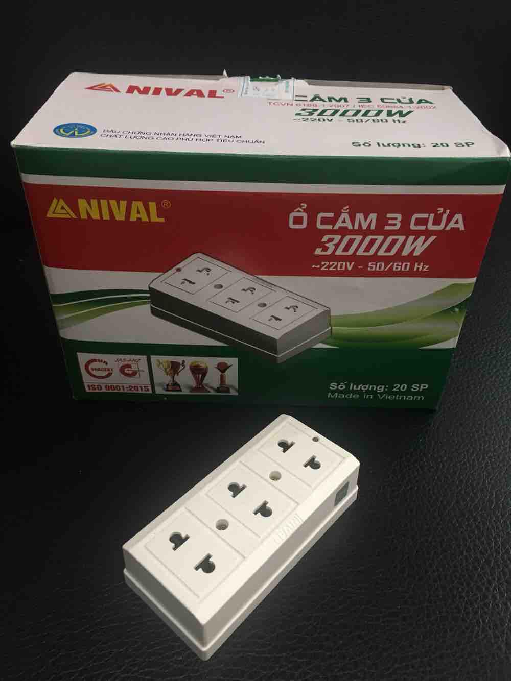 Ô cắm Nival loại tốt 3 ổ