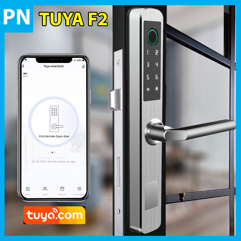 Khóa Cửa Thông Minh Wifi TUYA F2 Cao Cấp Chống Nước Dùng Cho Cửa Nhôm Xingfa