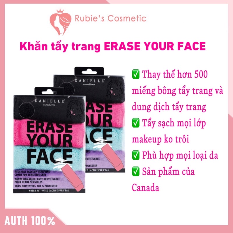 Khăn mặt tẩy trang bằng nước Erase Your Face, bản dupe của MakeUp Eraser