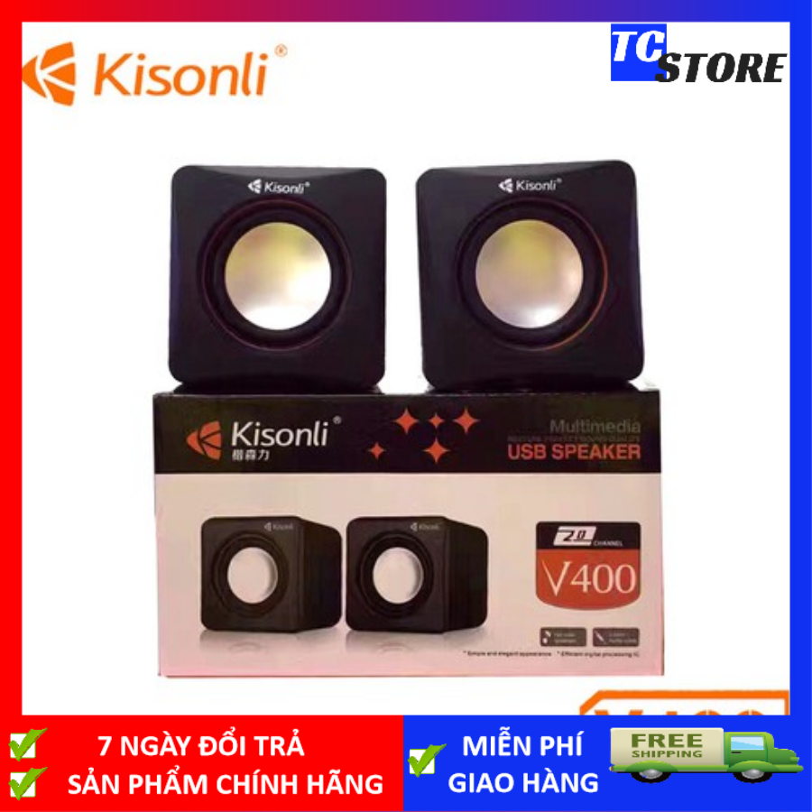 Loa vi tính 2.0 kisonli v400 - bảo hành 12 tháng - hãng phân phối chính thức