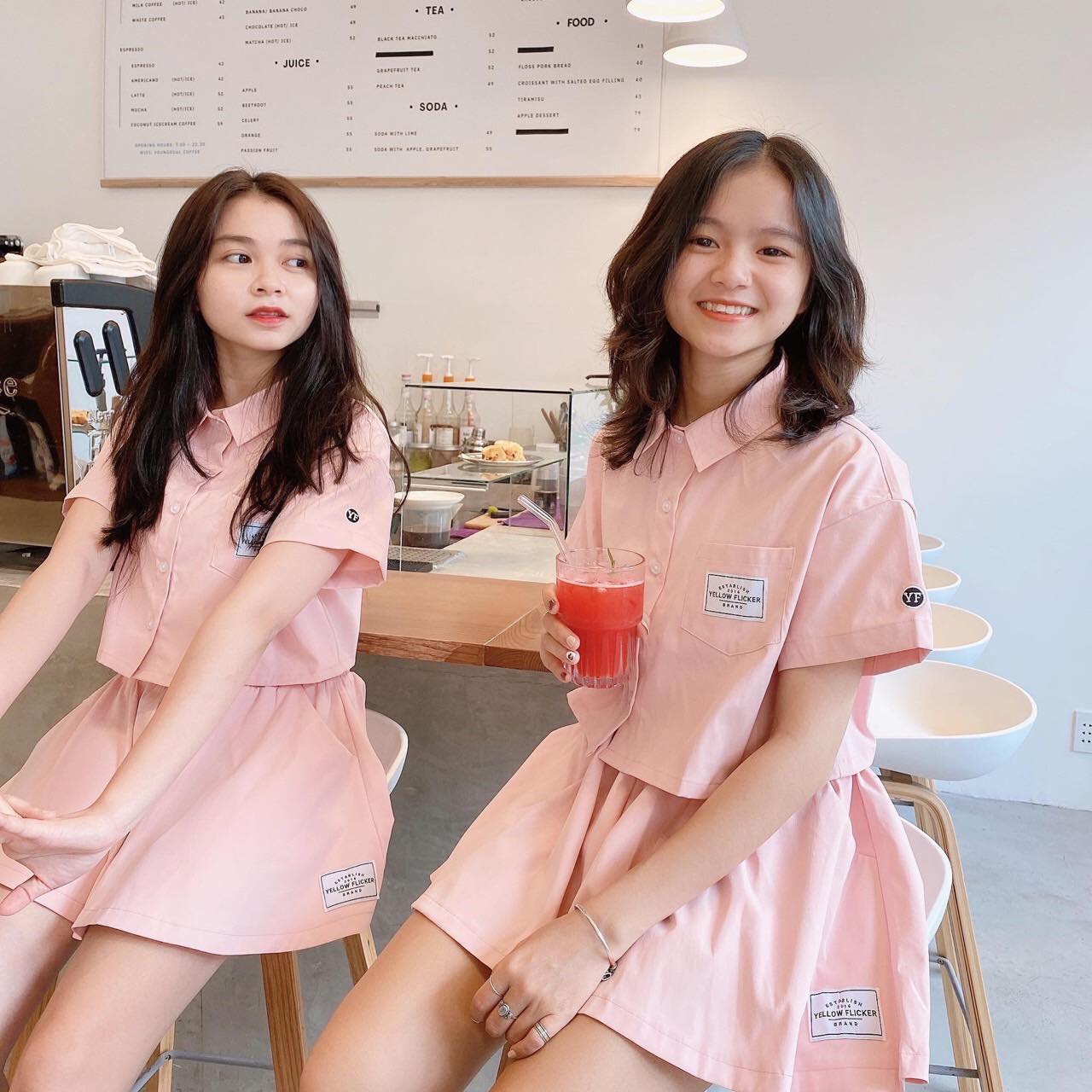[Ảnh thật] Bộ đùi nữ - Bộ áo sơ mi váy đùi màu trơn nữ - Bộ nữ xinh - Bộ váy nữ - Set bộ váy nữ