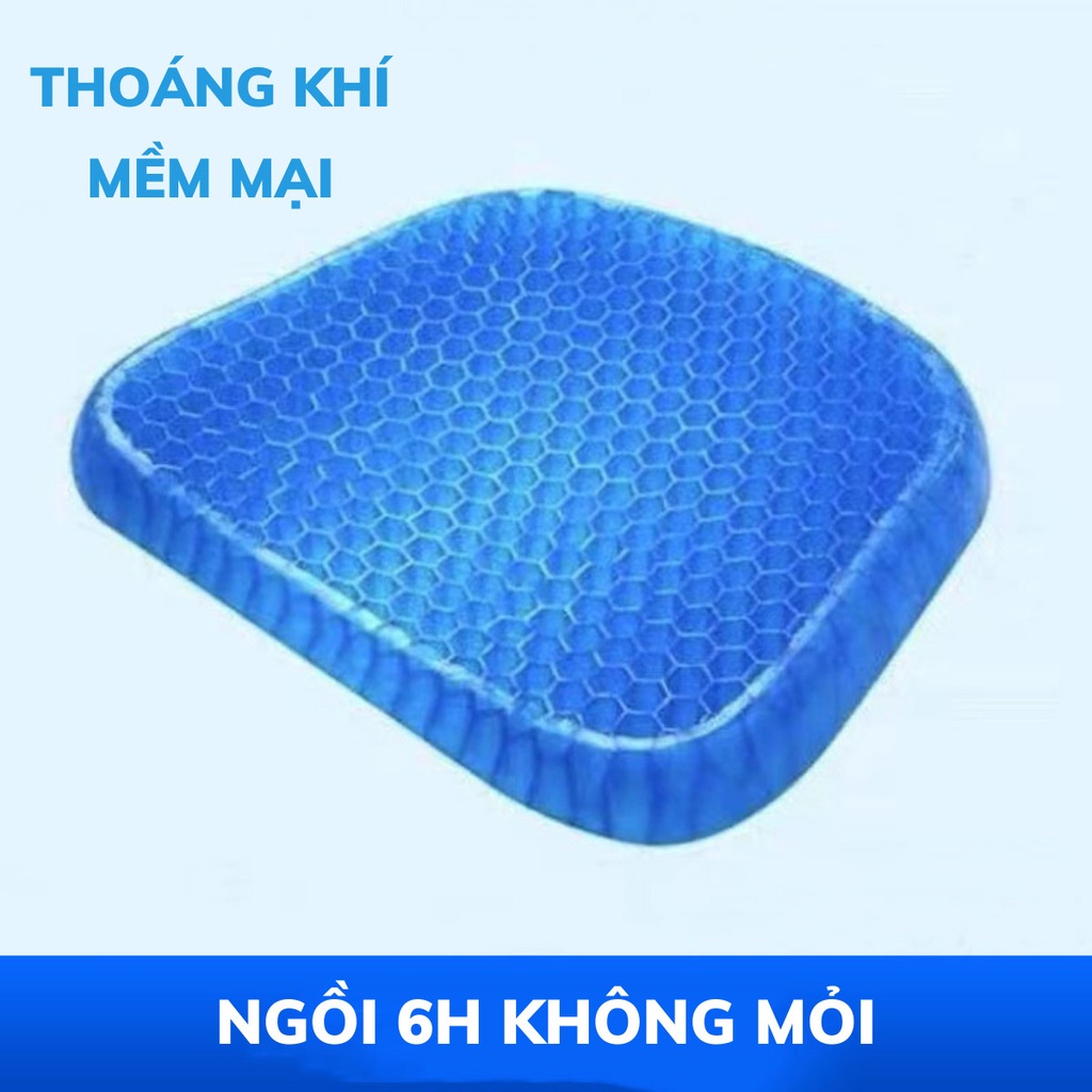 Đệm ngồi 3d silicon 2 lớp tổ ong lót ghế thoáng khí chống đau mỏi lưng, đệm lót ghế silicon đàn hồi, mềm mại, thoáng khí - tặng kèm túi bọc, tấm đệm ngồi lót mông 2 lớp 3d silicon thoáng khí siêu êm, ngồi lâu không mỏi, không bí