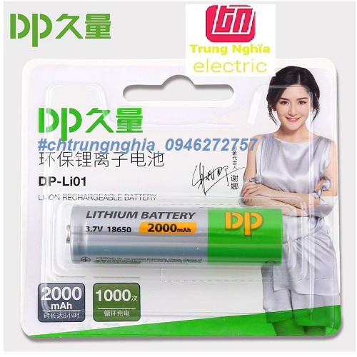 Pin 18650 cao cấp dp pin sạc 18650 lion dp 3.7v 2000mah