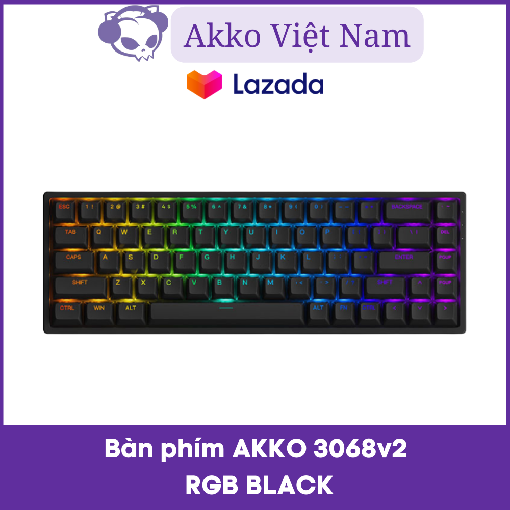 Bàn phím cơ akko 3068v2 rgb – black