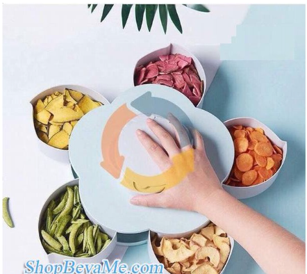 Khay mứt phíp xoay xòe hoa 5 cánh đẹp