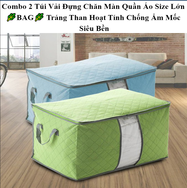 [HCM][Size Lớn] Combo 2 Túi Đựng Chăn Màn Quần Áo Siêu ToTúi Đựng Chăn Màn Quần Áo Đa Năng Túi Đựng Chăn Màn Túi Đựng Quần ÁoTúi Đựng Quần Áo Chăn Màn Dáng Dọc Tráng Than Hoạt Tính Chống Ẩm Mốc Siêu Bền