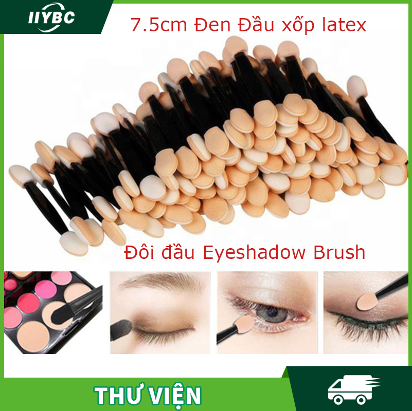 Bộ Cọ Trang đIểM đầY đủ ChuyêN NghiệP Sponge Stick Eyeshadow Applicator Trang đIểM Brush Double Head Eyeshadow Brush CôNg Cụ Trang đIểM Cho Phụ Nữ 7.5cm Double Head Latex Sponge Head CôNg Cụ Trang đIểM Đen đôI đầU Eyeshadow Brush