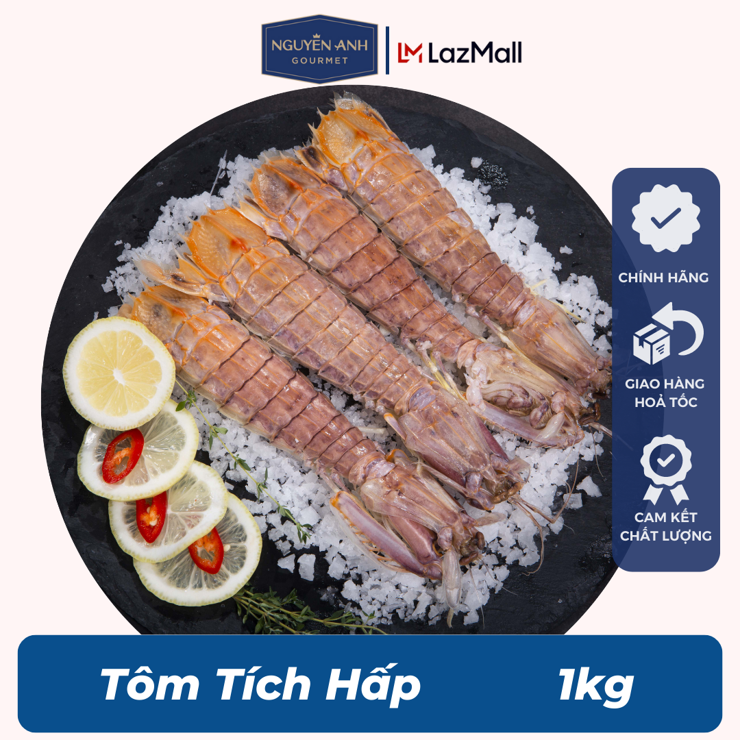 Tôm Tích Hấp Nguyên Anh đặc sản Phú Quốc hải sản tươi sống như cá, tôm tươi, mực tươi loại 500gr Hải Sản Nguyên Anh.