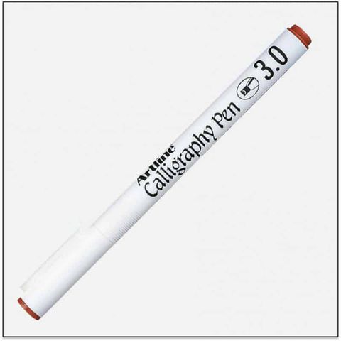 Bút viết thư pháp Artline Calligraphy EK-243 - Chisel tip 3.0mm - Màu nâu