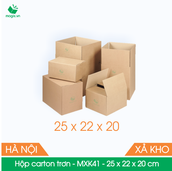 MXK41 - 25x22x20 cm - 20 Thùng hộp carton trơn đóng hàng