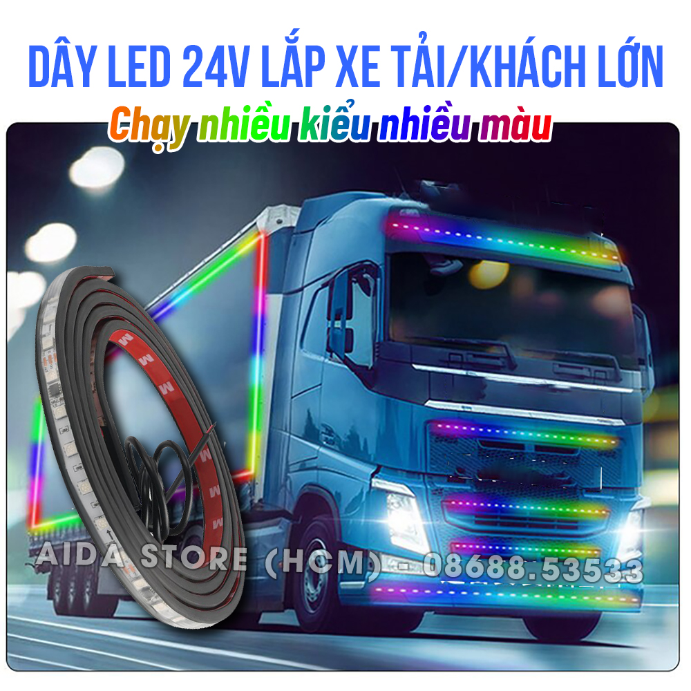  Dây ĐÈN LED điện 24v trang trí CHỈ cho xe tải xe khách lớn 