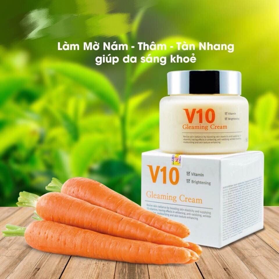 [HCM]Kem Dưỡng Trắng Da Mặt Cao Cấp V10 Gleaming Cream Skinaz Hàn Quốc (Chính Hãng)