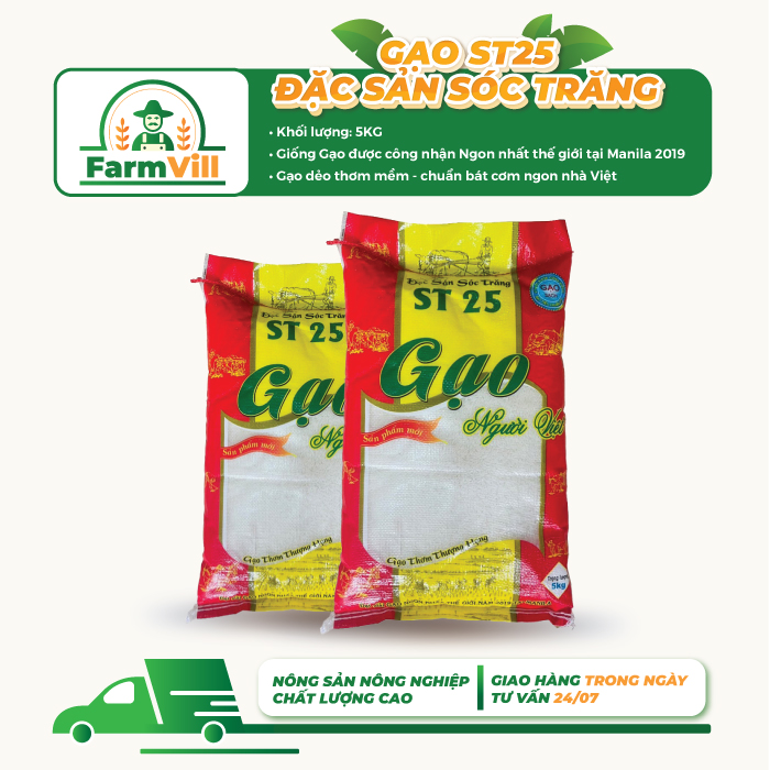 Gạo st25 thơm thượng hạng cao cấp - gạo đặc sản sóc trăng
