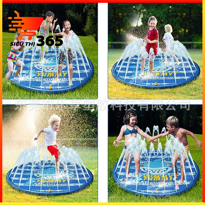 bể bơi phun nước cho bé vui chơi thích thú trong thời tiết mùa hè, phao phun nước trẻ em món quà ý nghĩa, thảm chơi nước bơm hơi 100cm