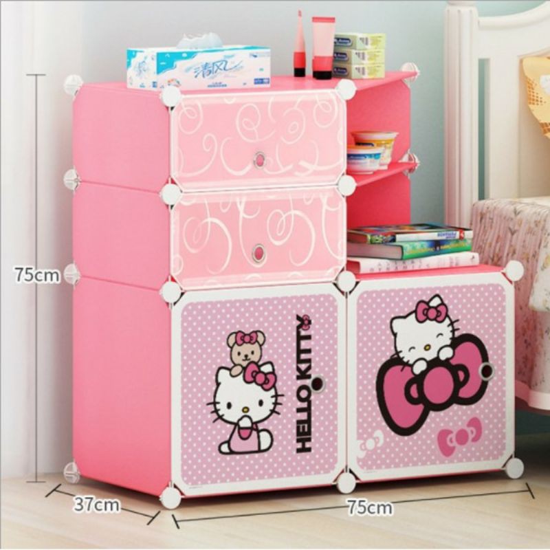 Tủ nhựa ghép - Tủ đầu giường 6 ngăn vách xéo