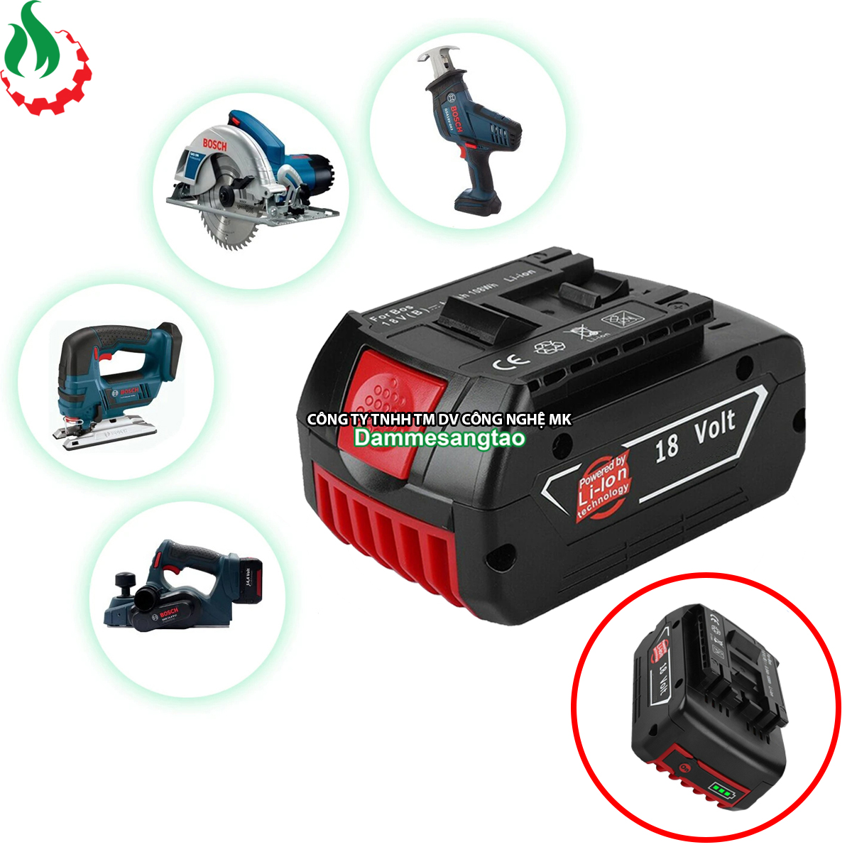 Pin bosch 18v 4ah 5ah 6ah nhận sạc zin