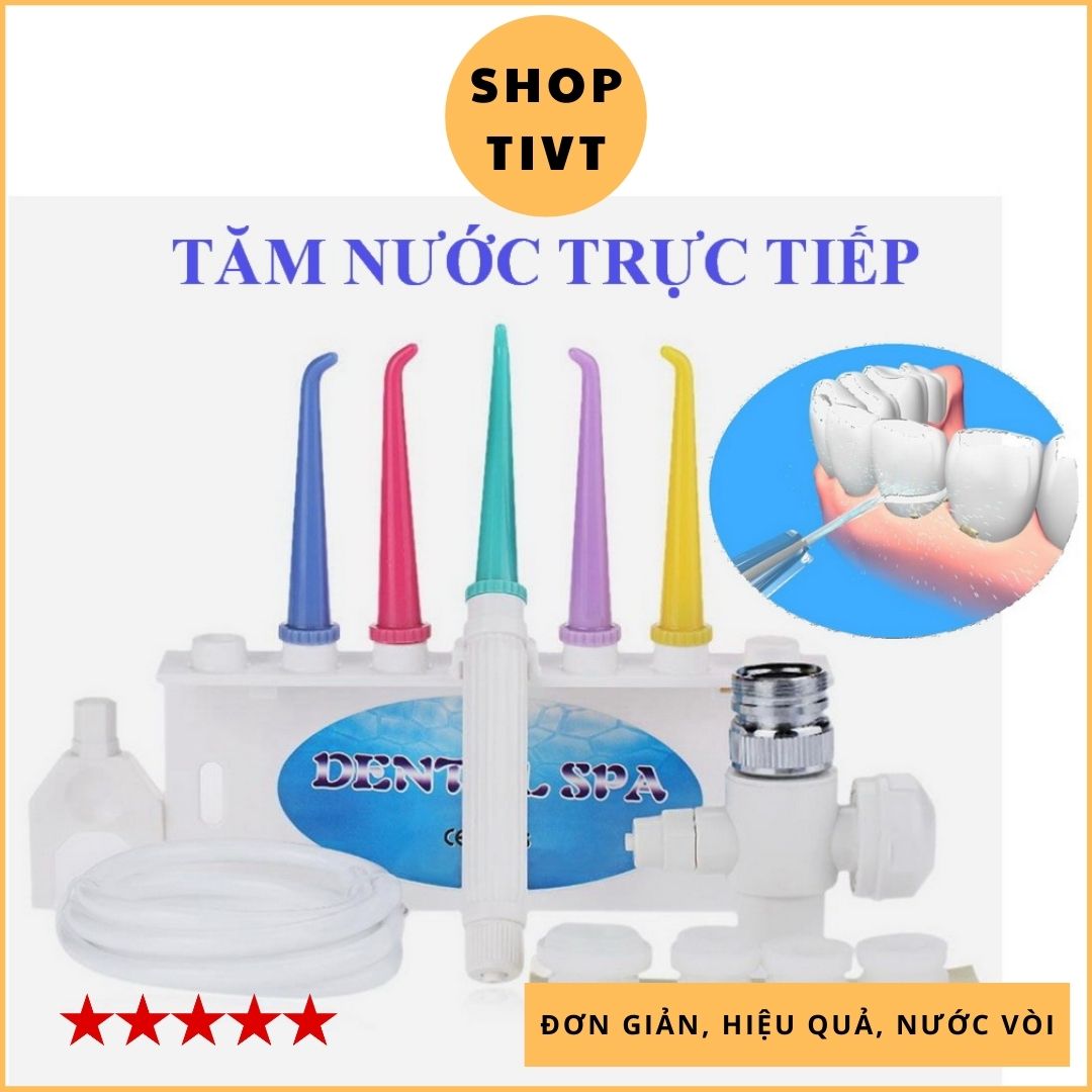 Máy tăm nước cho cả gia đình, không dùng điện, không dùng động cơ, thân thiện môi trường, dùng áp lực nước trực tiếp, đơn giản, bền chắc, máy xỉa răng nước, xỉa răng tia nước-TIVT