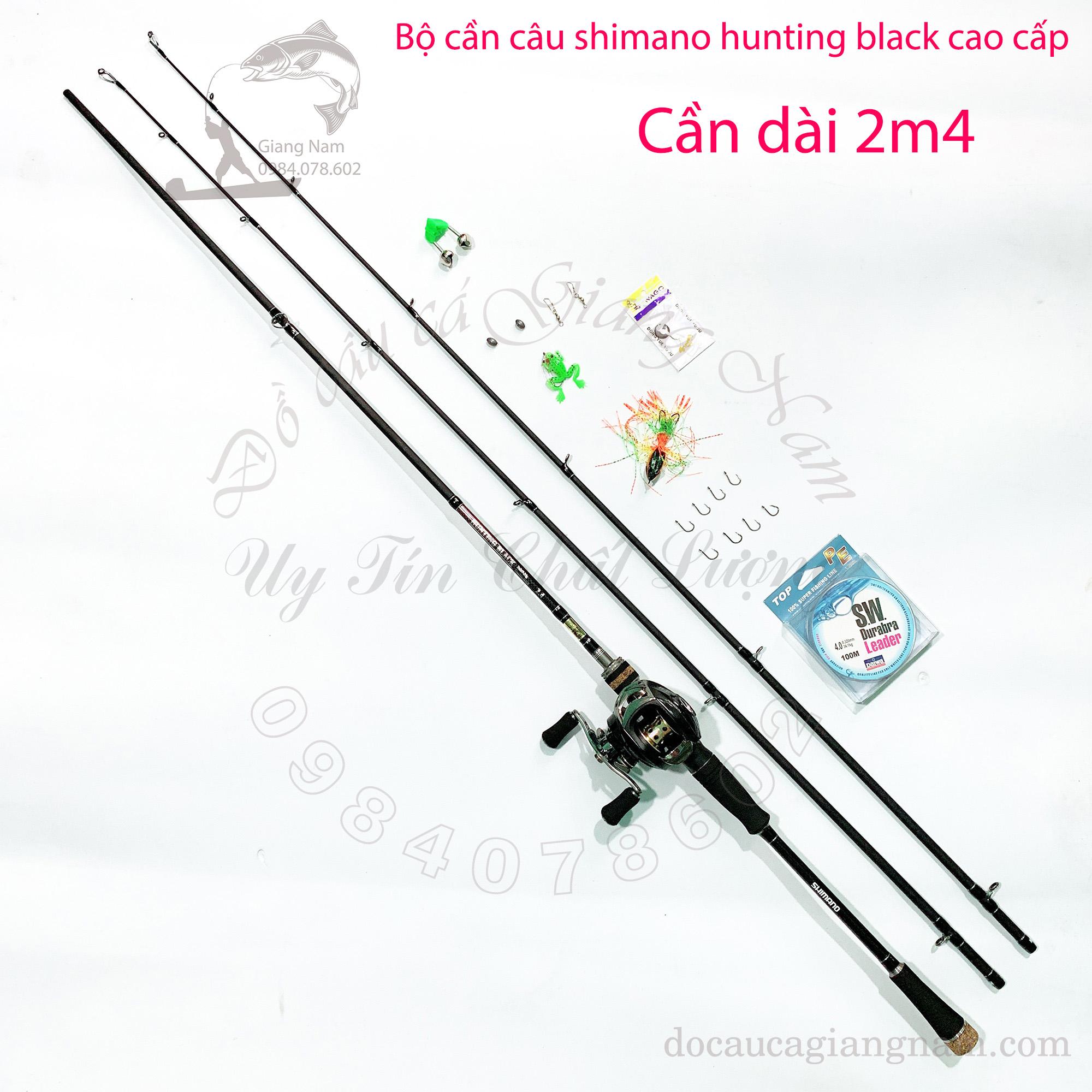 Bộ Cần Câu Lure shimano hunting black 2 ngọn, Máy Ngang icebel trâu bò tặng phụ kiện. Kích thước chính xác của sản phẩm này là: 2m4 - Thanh lý hàng tồn - đại hạ giá big sale cực hot