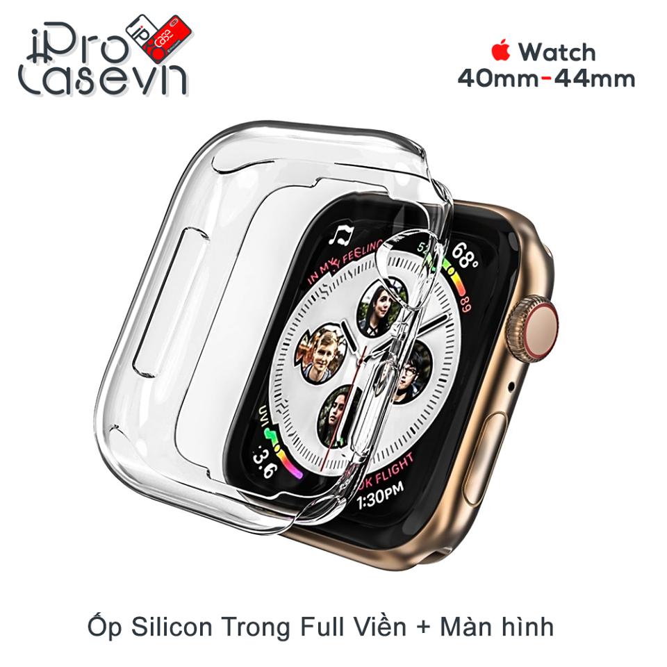 Ốp silicon trong suốt 2in1 cho Apple Watch Series 4