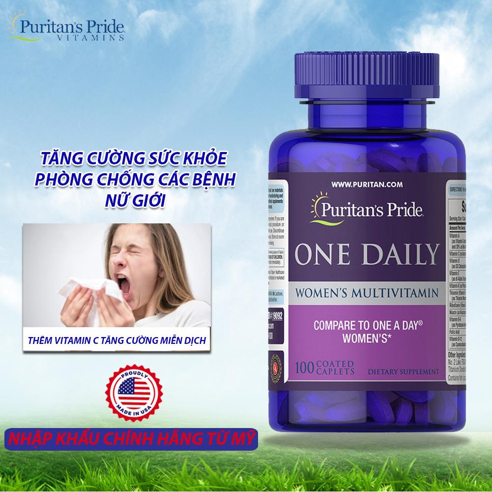 Vitamin tổng hợp cho phụ nữ 1 viên/ngày Puritan's Pride One Daily Women's Multivitamin 100 viên