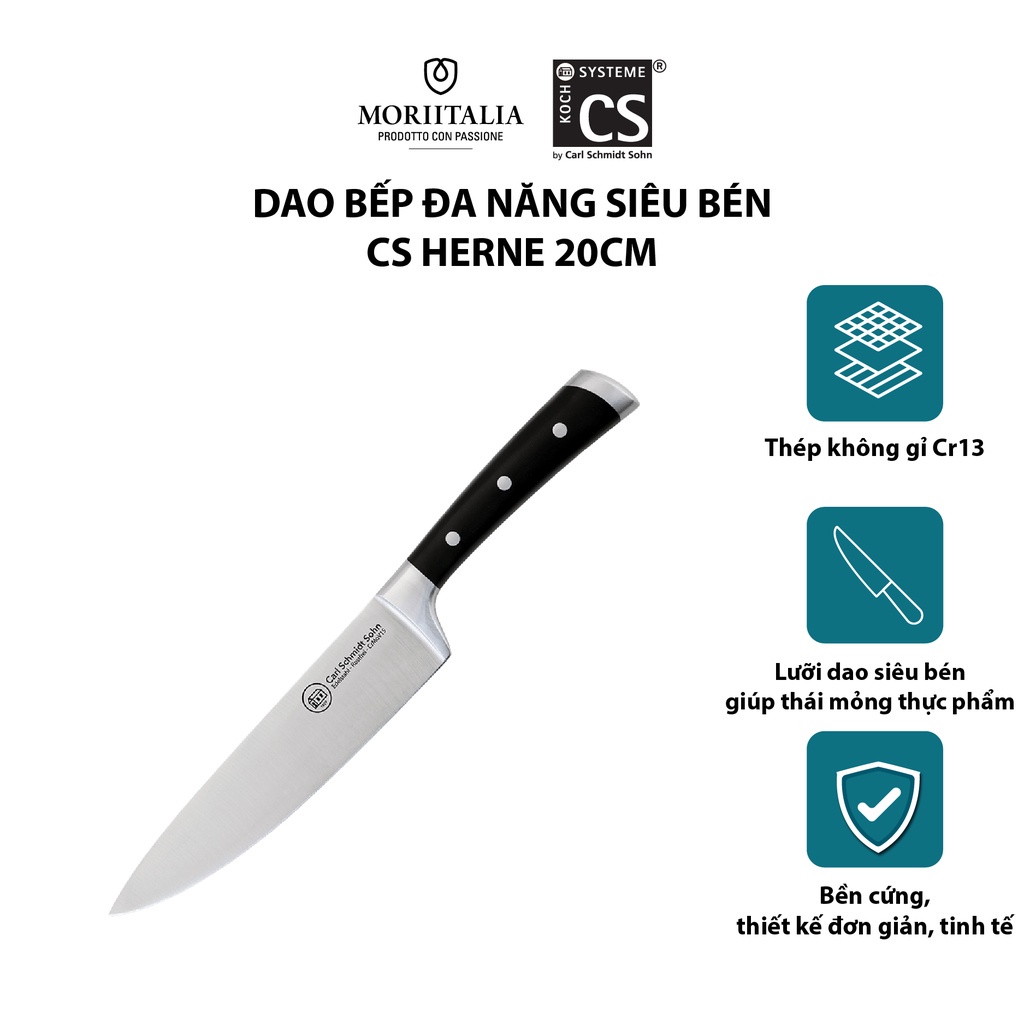 Dao bếp cs herne đa năng siêu bén không gỉ tiện lợi moriitalia 037871