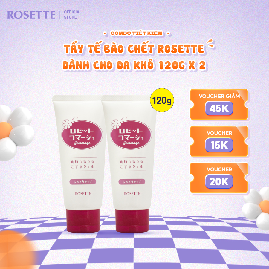 Combo Tiết Kiệm 2 Tẩy Tế Bào Chết Dành Cho Da Khô Rosette Gommage Moist 120g x2