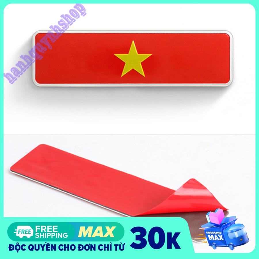 Tem Decal Cờ Việt Nam KT 10,5x3cm Hợp Kim Không Gỉ Dán Trang Trí Ô Tô Xe Máy