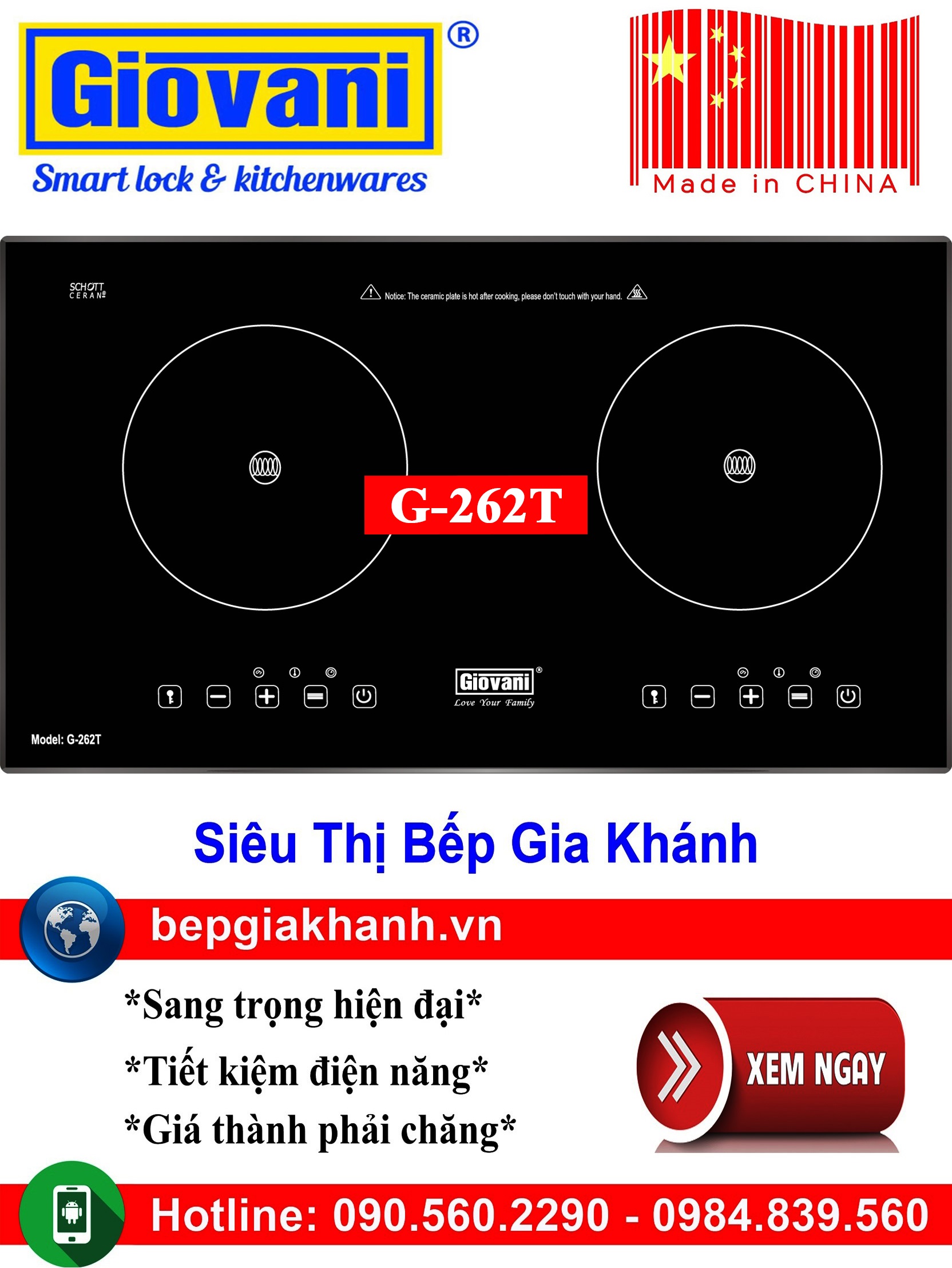 [HCM]Bếp từ đôi Giovani G-262T sản xuất Trung Quốc, bếp từ, bếp điện từ, bếp từ đôi, bếp điện từ đôi, bếp từ giá rẻ, bếp điện từ giá rẻ, bếp từ đơn, bep tu don, bep tu