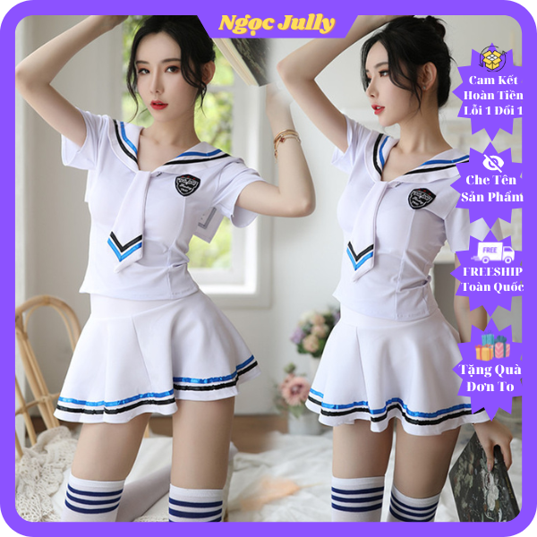 Cosplay học sinh sexy - Đồ ngủ phong cách học sinh nhật thắt Cavat quyến rũ D334