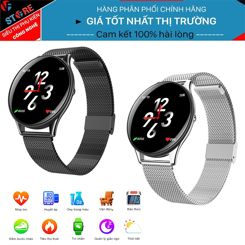 Đồng hồ thông minh Tuxedo SN58 đo vận động, nhịp tim, huyết áp, dây kim loại, thiết kế sang trọng