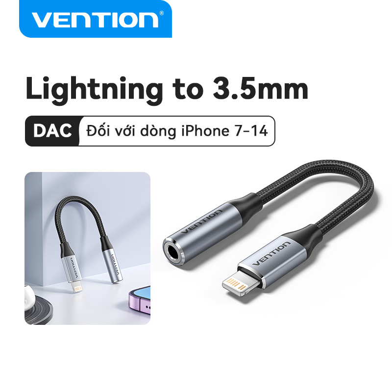 Vention Lightning đến 3.5mm jack AUX cáp cho iPhone 14 13 12 Pro Max iPad tai nghe loa xe hơi Lightn