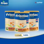 Bộ 3 Lon Sữa Bột Frisolac Gold 3 1400g/lon (cho trẻ từ 1-2 tuổi)