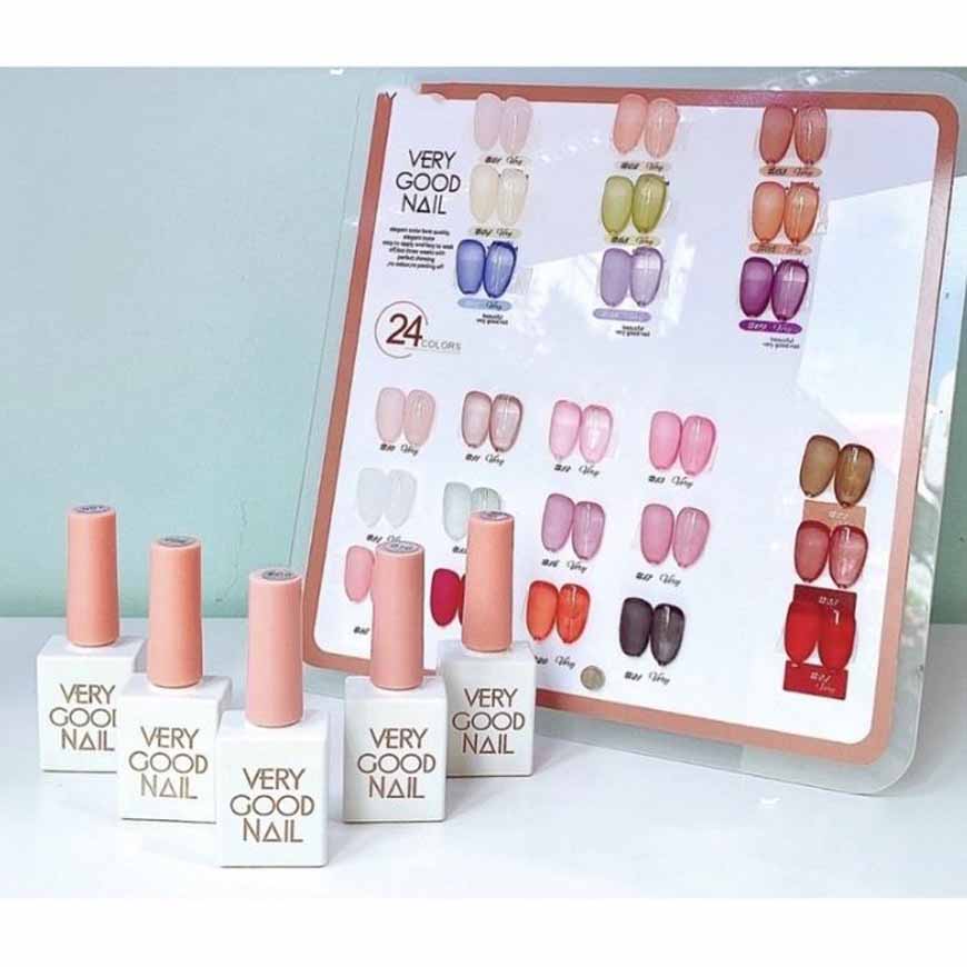 Bộ Sơn Móng Tay, Sét Sơn Gel thạch Very Good Nail 24 Màu, Bộ sơn gel thạch trong suốt màu xinh phong cách Hàn Quốc Chất Sơn Đặc, Lên Màu Đẹp Chuẩn Tự Nhiên
