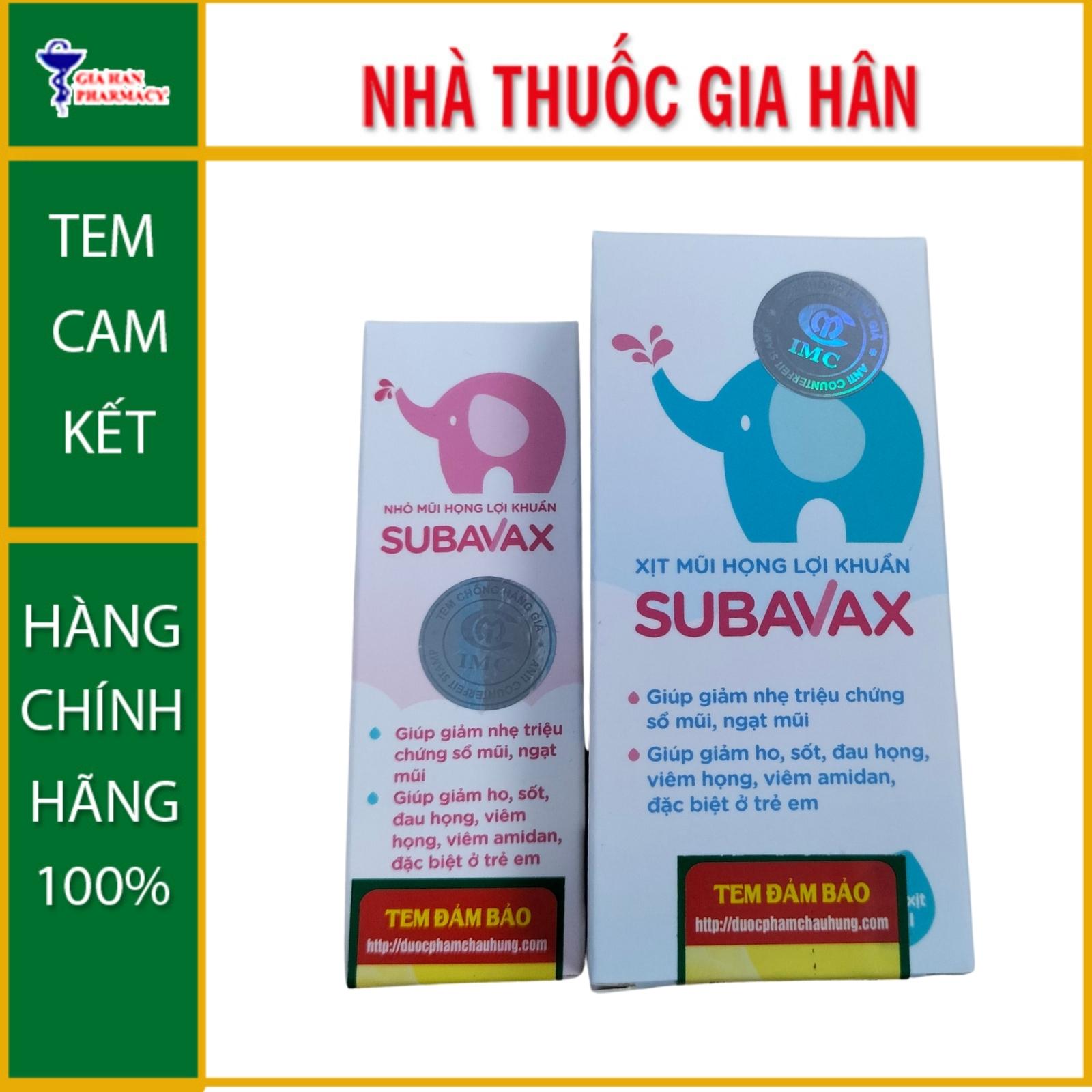 SUBAVAX - Xịt (15ml)/Nhỏ(10ml) Mũi Họng Bổ Sung Lợi Khuẩn Đường Hô Hấp - Gia Hân Pharmacy