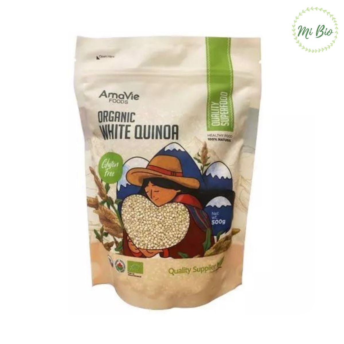 Hạt diêm mạch trắng hữu cơ 500g Quinoa - AmaVie Foods