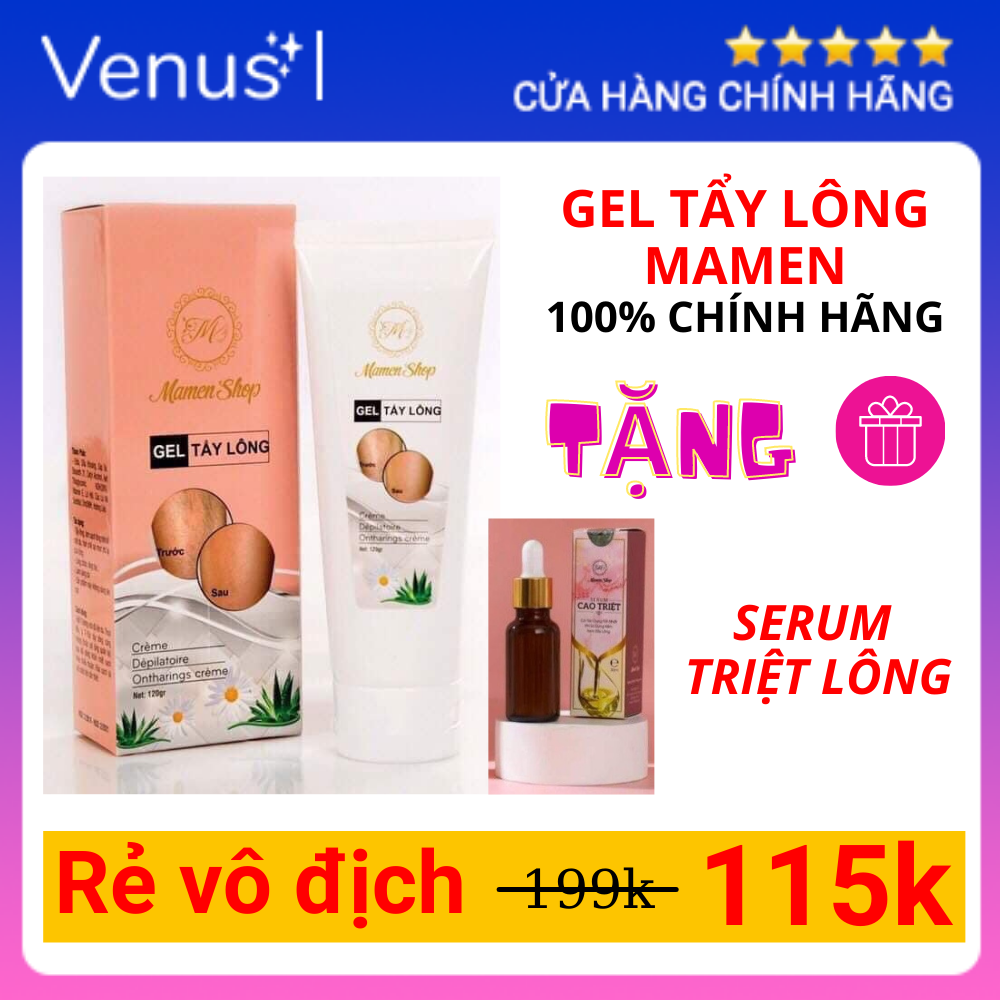 [Tặng Serum triệt lông] Gel tẩy lông Mamen Shop Kem Tẩy lông hạn chế lông mọc lại, làm sáng da