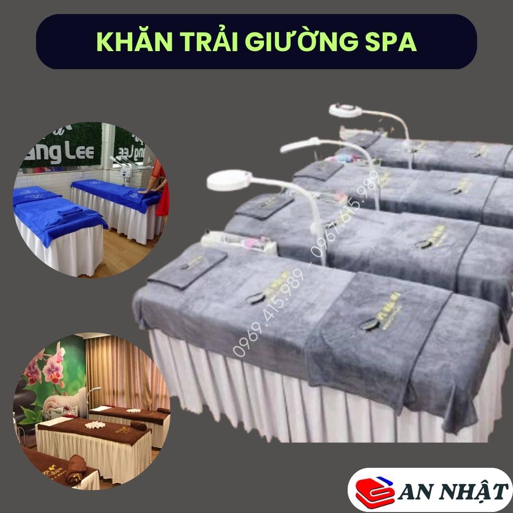 Khăn trải giường spa loại dày dặn, mềm mịn thấm hút nước tốt, kt 90x190cm