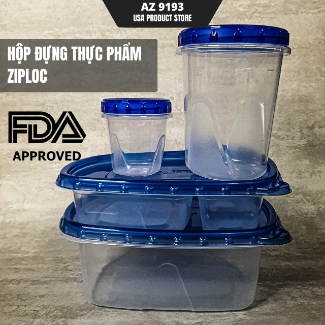Hộp Đựng Cơm Ziploc, Mua Tại Mỹ - Hộp Cơm, Hộp Đựng Thực Phẩm, Bento, Hộp Đựng Sốt, Hộp Đựng Thức Ăn - Az 9193