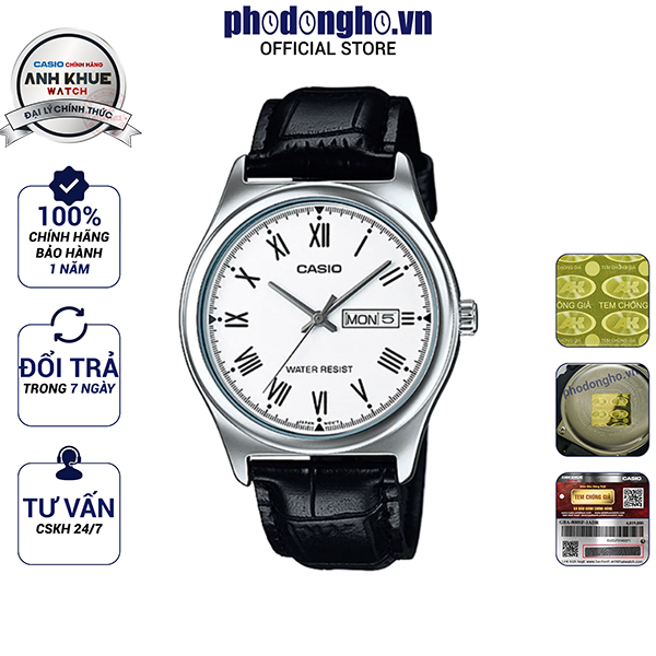 Đồng hồ nam dây da Casio Anh Khuê MTP-V006L-7BUDF