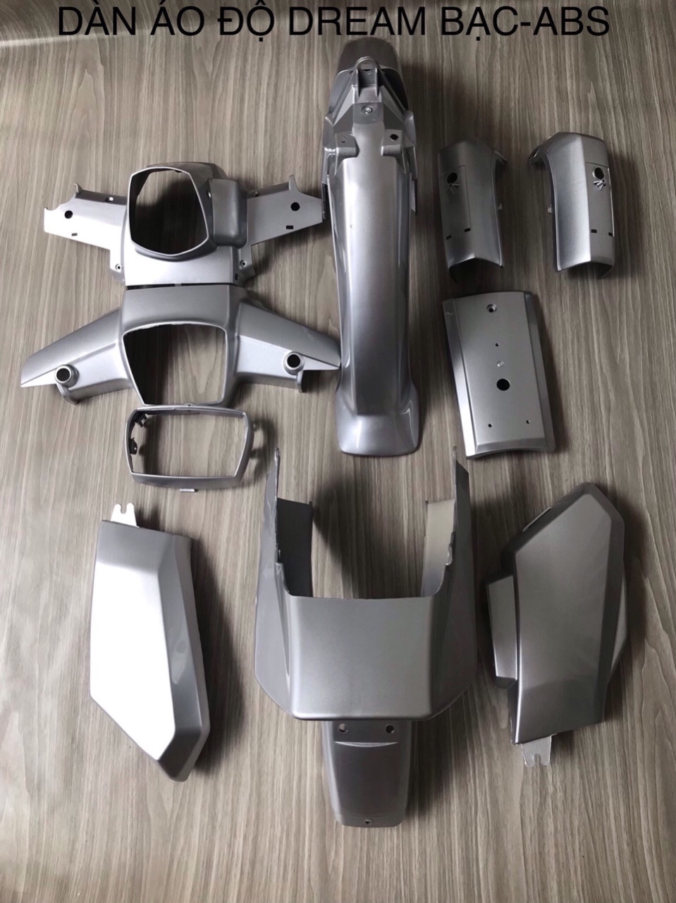 BỘ DÀN ÁO-VỎ NHỰA XE NHỰA NGUYÊN SINH CAO CẤP ĐỘ MÀU BẠC CHO DREAM CAO LÊN ZIN KHÔNG CHẾ CHÁO