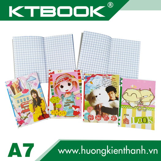 Combo 50 cuốn Sổ tay A7 bìa giấy cứng cao cấp KTBOOK ruột giấy trắng caro cao cấp