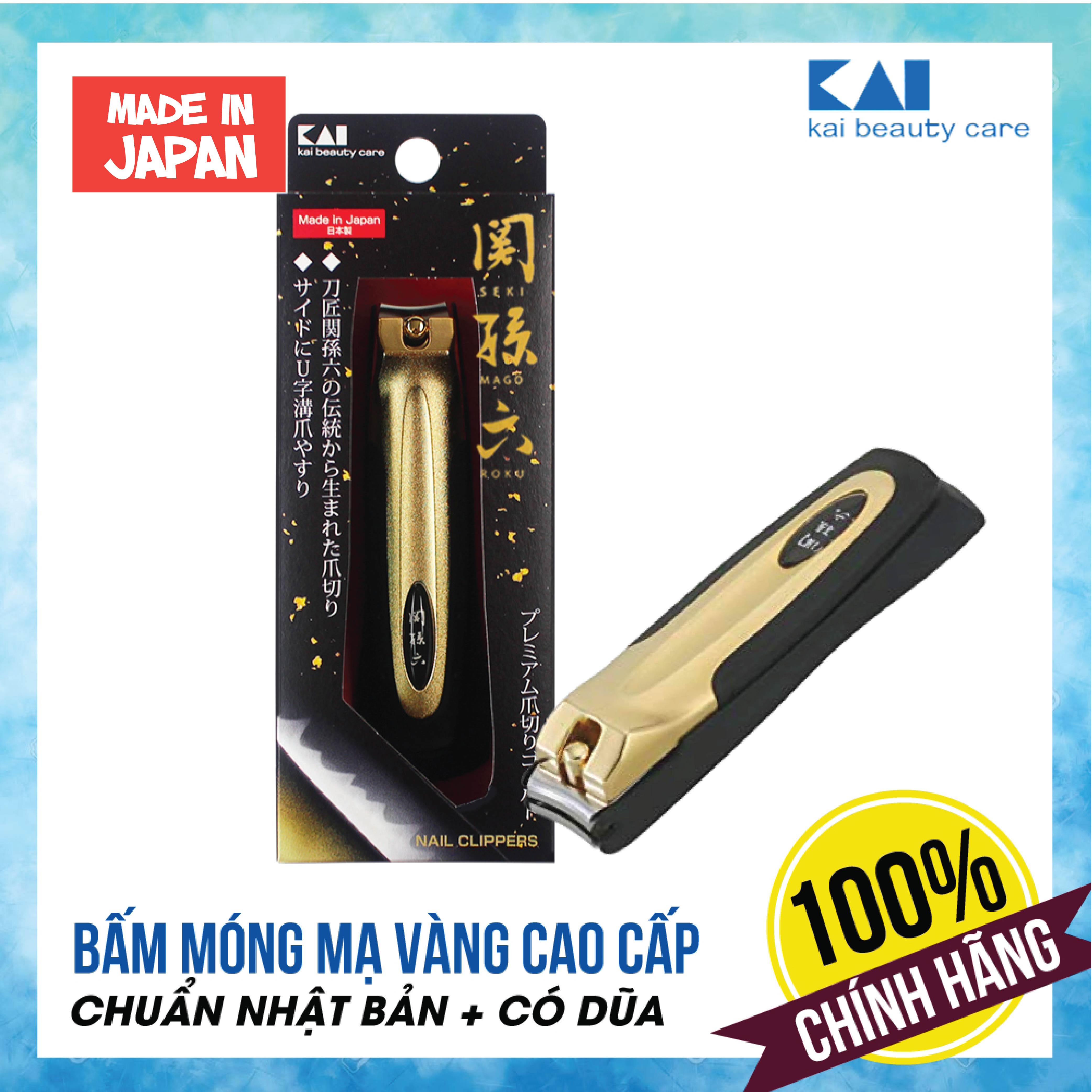 Bấm móng tay cao cấp Nhật KAI Seki Magoroku (Mạ vàng) HC1843