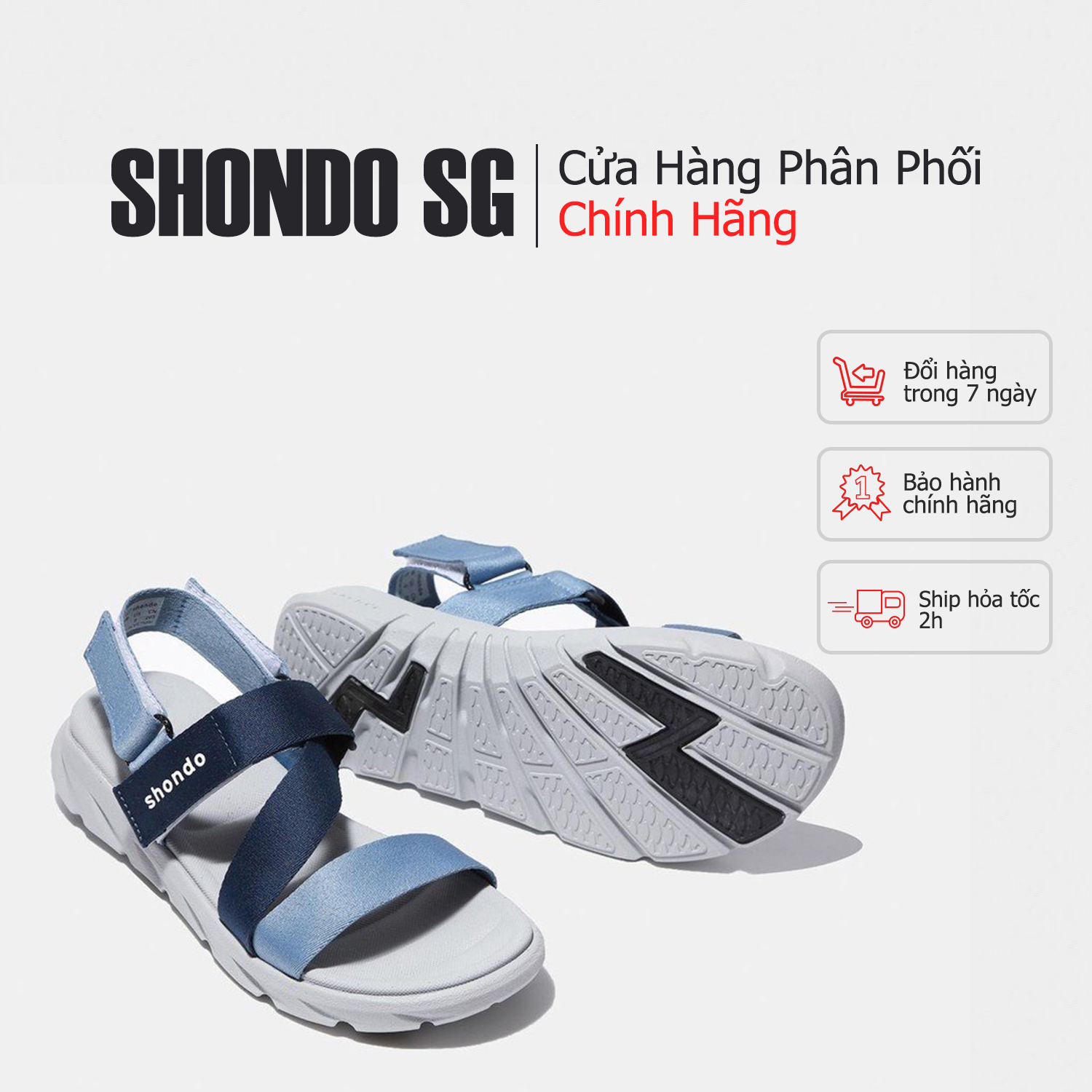 [HCM]Giày Sandals SHONDO F6 Sport - F6S2130-Màu Xám Xanh mới