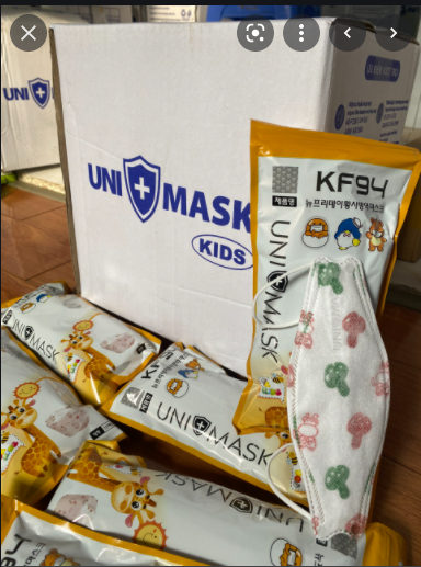 Túi 10 chiếc khẩu trang 4d unimask kf94 trẻ em