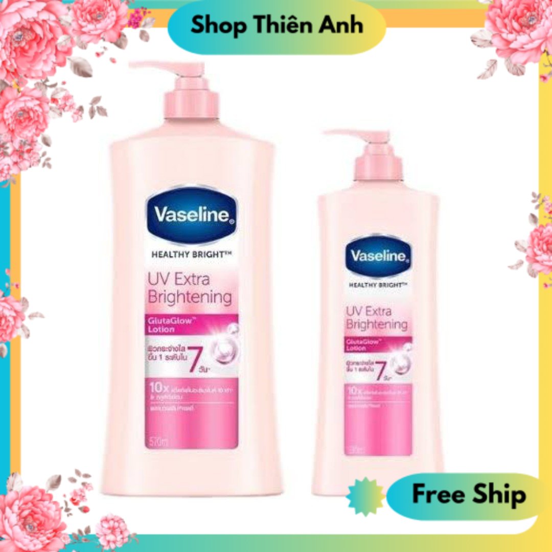 Chuẩn Thái Sữa Dưỡng thể Vaseline 10x UV Extra Brightening Ngọc Trai 320ml - 500ml Thái Lan cấp ẩm mềm mịn da chống nắng nâng tone da