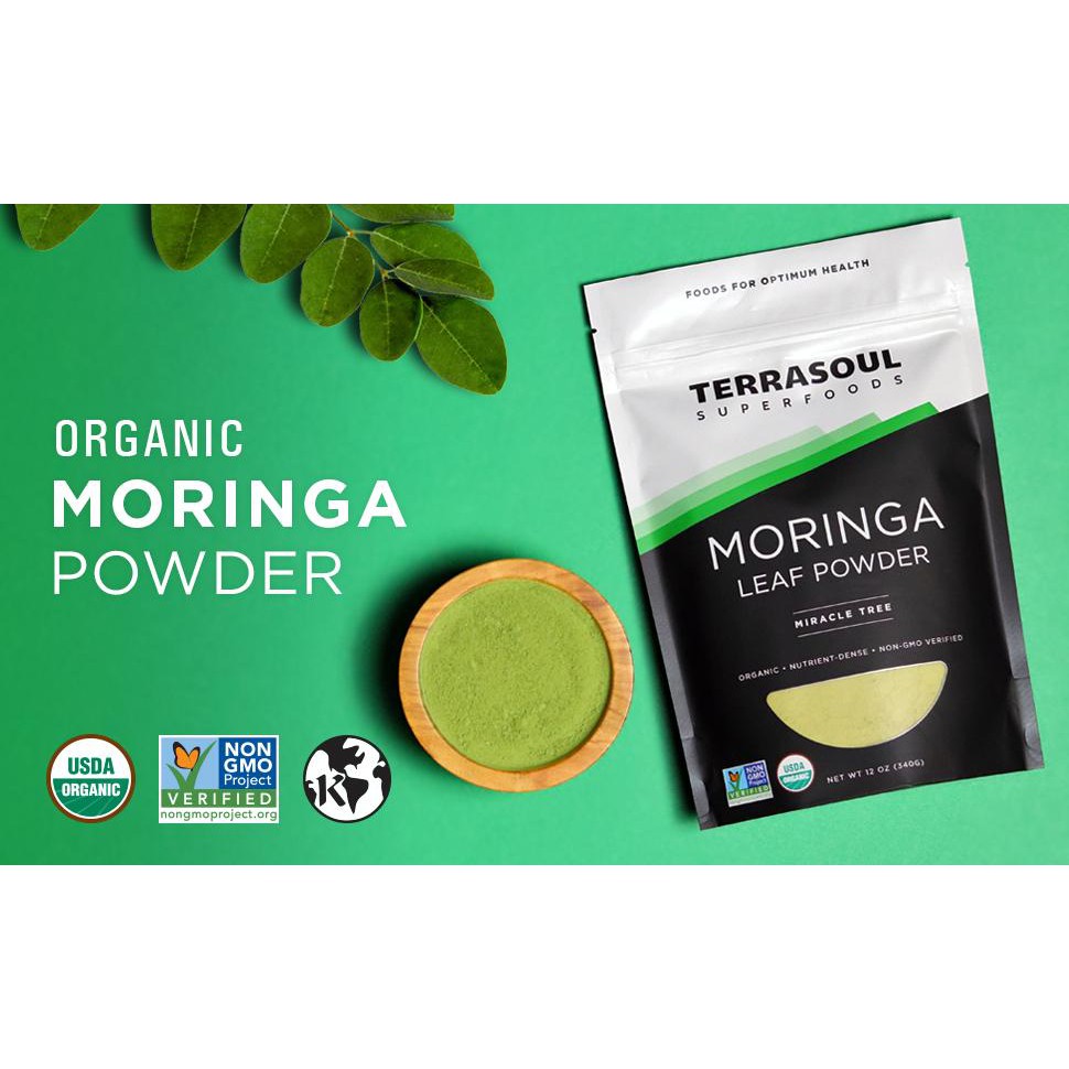 Bột lá chùm ngây hữu cơ Terrasoul Superfoods (Organic Moringa Leaf Powder) - 113gr & 312gr