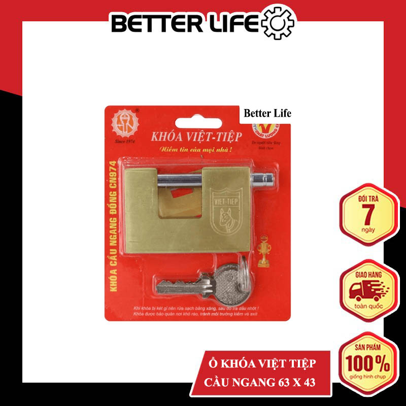 Ổ khoá việt tiệp cầu ngang 63 x 43 ống phi 8mm - BetterLife