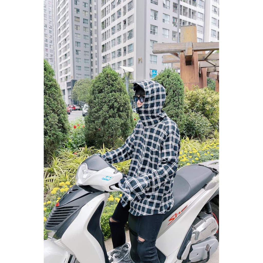Áo Chống Nắng Kẻ Caro Nam Nữ 2 Lớp Nhẹ Nhàng Thoáng Mát Thông Hơi Khử Mùi Chống Tia UV