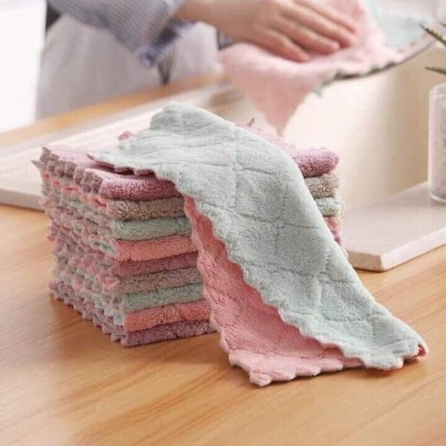 SET 10 KHĂN LAU ĐA NĂNG 2 MẶT MỀM MỊN ( VIỀN ZÍC ZẮC)