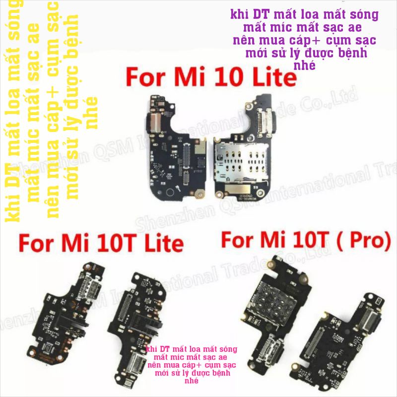 Bo mạch sạc cáp main xiaomi mi10 lite 5g mi 10t/ 10t pro / k30 s 5g / 10t lite